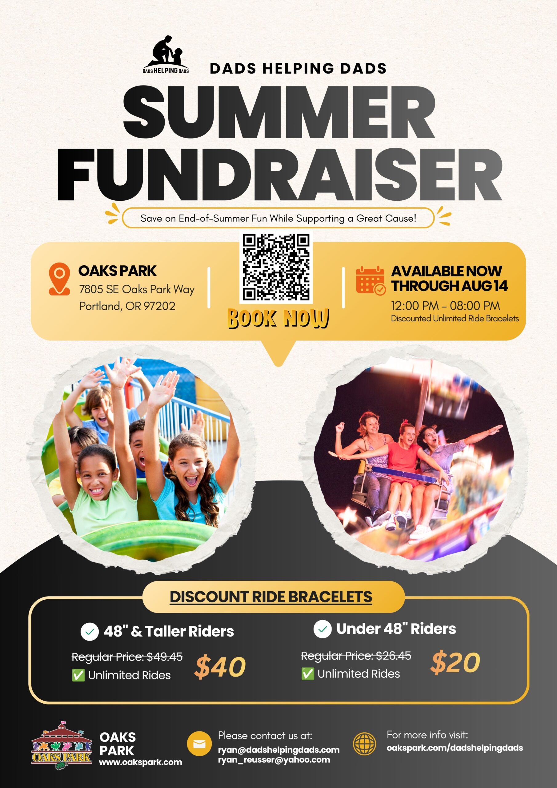 Dads Helping Dads Summer Fundraiser at Oaks Park